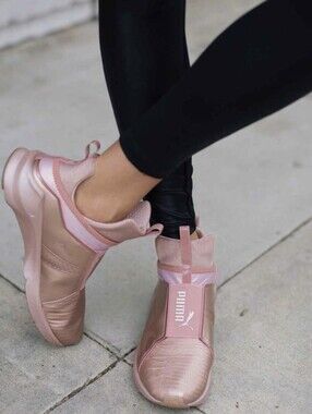PUMA Forever Fierce Slip-On Sneakers in Metallic Pink